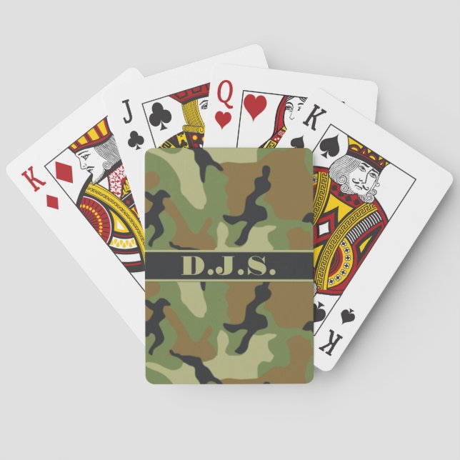 Jeu De Cartes Monogramme Khaki, Noir, Brown Cartes de Jeu Camo (dos)