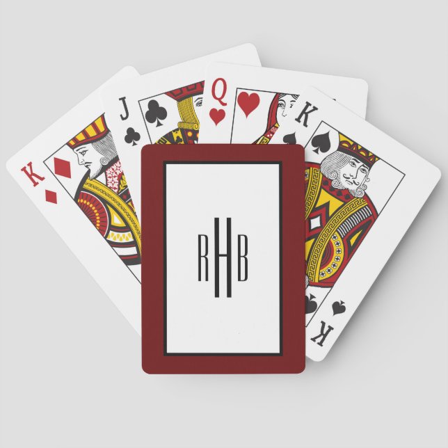 Jeu De Cartes Monogramme Lecture Cartes Poker Deck pour Papa (dos)