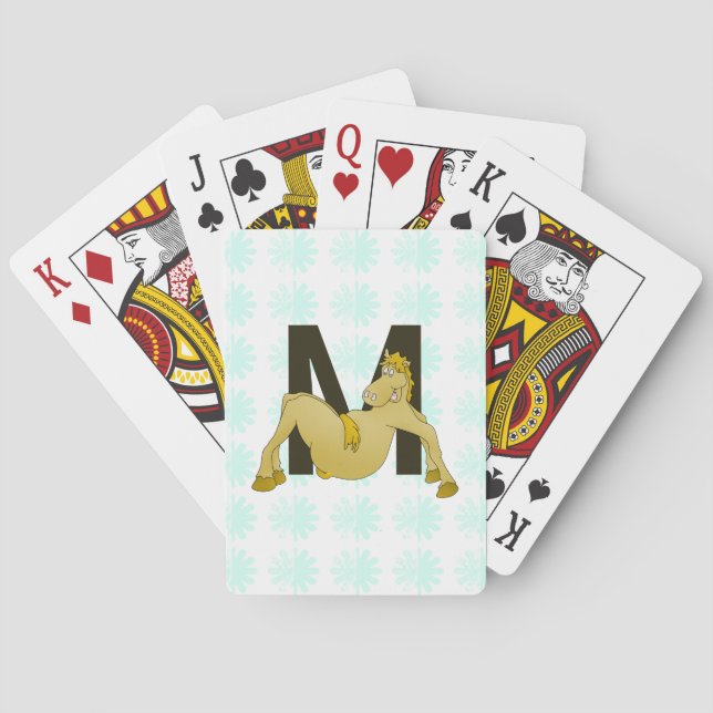 Jeu De Cartes Monogramme M Cheval flexible Personnalisé (dos)