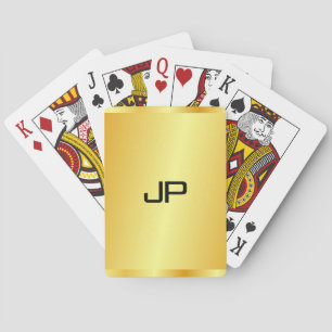 Jeu De Cartes Monogramme Modèle Faux Gold Metallic Look élégant