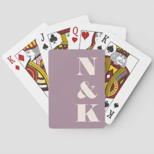 Jeu De Cartes Monogramme moderne Dusty Purple Mariage personnali