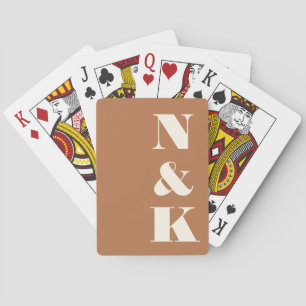 Jeu De Cartes Monogramme moderne minimaliste Mariage en terre cu