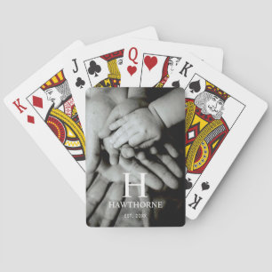 Jeu De Cartes Monogramme Moderne Personnalisé Photo Entière