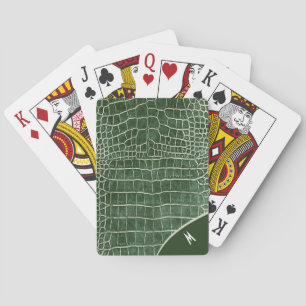 Jeu De Cartes Monogramme Motif crocodile vert