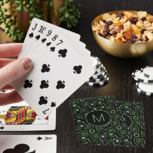 Jeu De Cartes Monogramme Motif de l'oeil vert de la tribu Lizard
