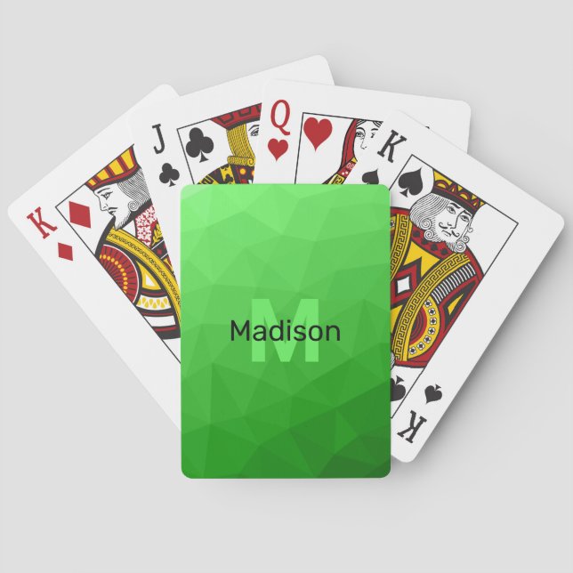 Jeu De Cartes Monogramme motif de maillage de géométrie de dégra (dos)