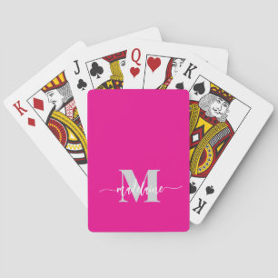 Jeu De Cartes Monogramme noir argent blanc personnel