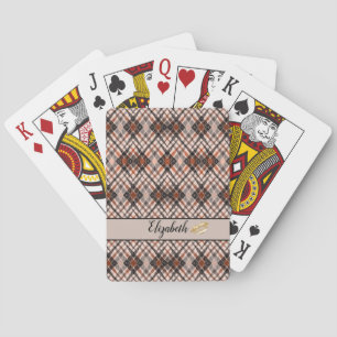 Jeu De Cartes Monogramme noir brun art déco