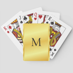Jeu De Cartes Monogramme Nom Moderne Élégant Or Revêtement métal