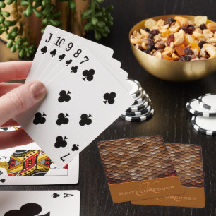 Jeu De Cartes Monogramme Nom Personnalisé Métallurgique Steampun