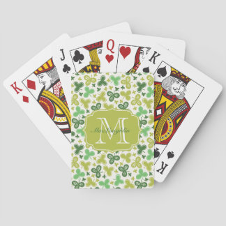 Jeu De Cartes Monogramme personnalisé de shamrock