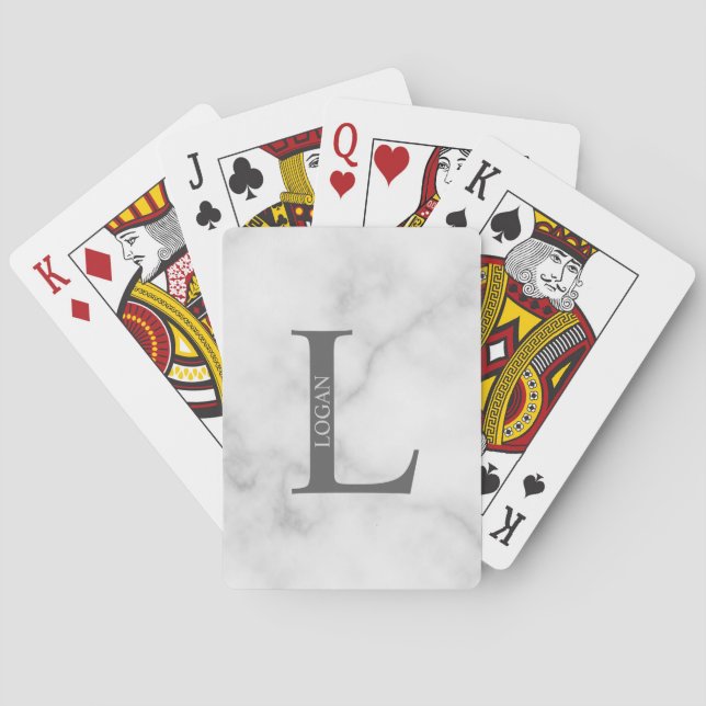 Jeu De Cartes Monogramme personnalisé et cartes de jeu de nom (dos)
