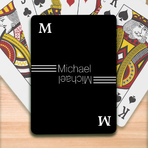 Jeu De Cartes monogramme personnalisé - noir personnalisé