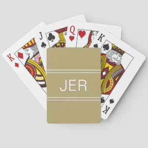 Jeu De Cartes Monogramme personnalisé Or initial moderne personn