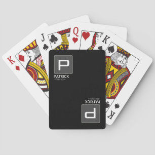 Jeu De Cartes Monogramme personnalisé sur le noir (couleur modif