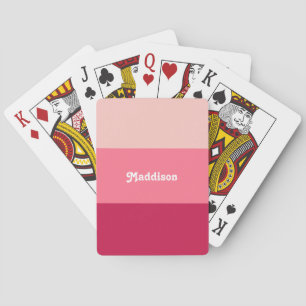 Jeu De Cartes monogramme personnalisé, typographie rétro rose vi