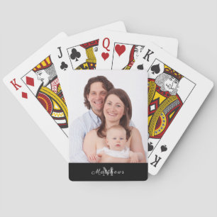 Jeu De Cartes Monogramme Photo Personnalisée Votre Nom Jouer Des