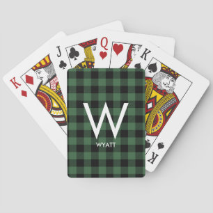 Jeu De Cartes Monogramme Plaid Buffalo Green Lumberjack Flanning
