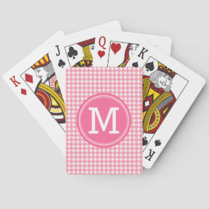 Jeu De Cartes Monogramme rose En vichy Pays élégant