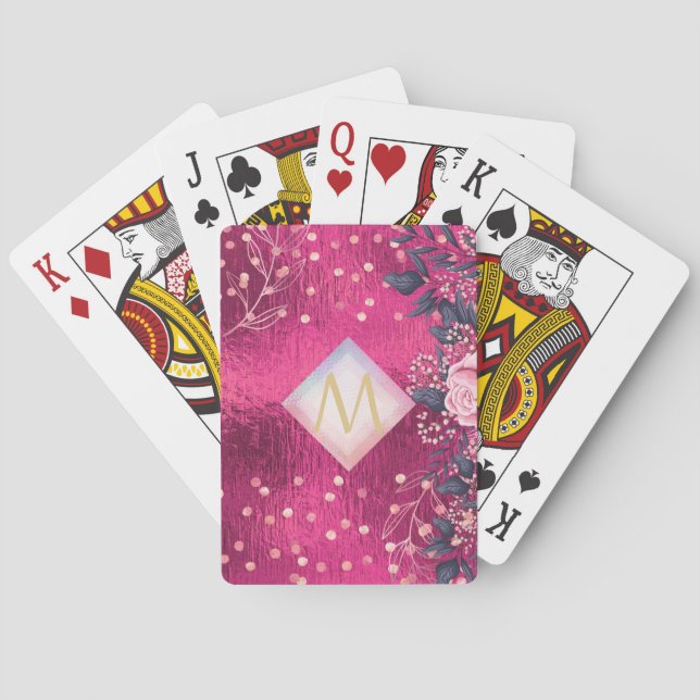 Jeu De Cartes Monogramme rose métallique Rosegold Marine Parties (dos)