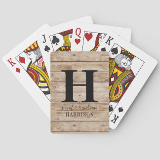 Jeu De Cartes Monogramme Rustique En Bois Vélo Jouer Cartes