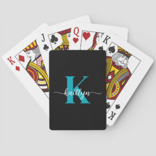Jeu De Cartes Monogramme sarcelle noir