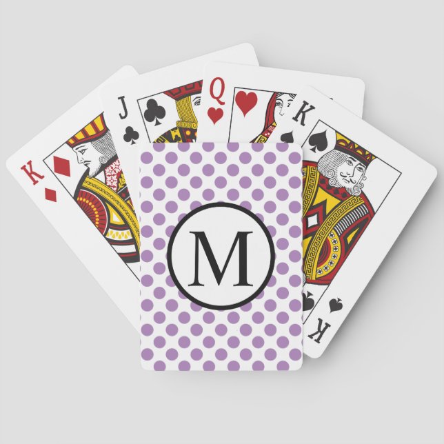 Jeu De Cartes Monogramme simple avec Pois de lavande (dos)