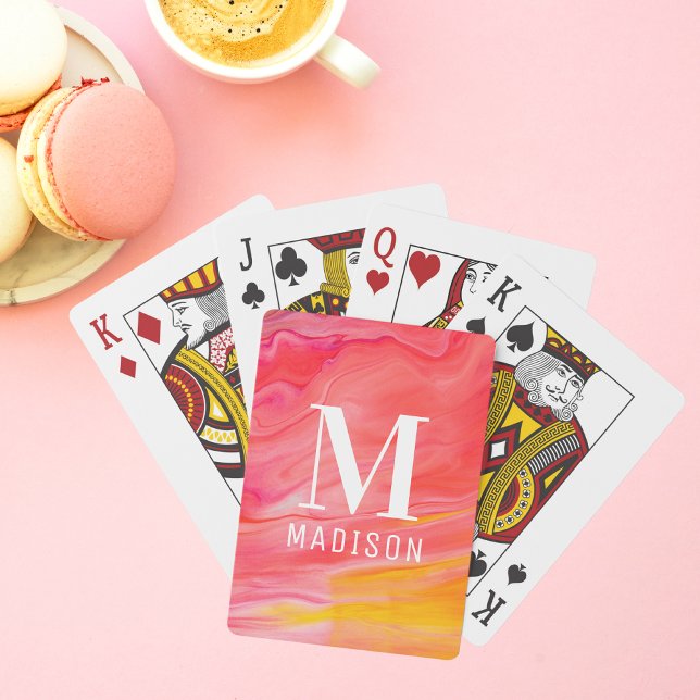 Jeu De Cartes Monogramme tendance moderne fille chic Abstrait él (Créateur téléchargé)
