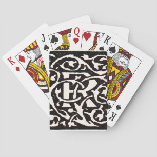 Jeu De Cartes Monogramme vintage R Art Nouveau