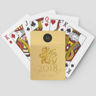 Jeu De Cartes Monographie de chien chinois d'or Jouer C
