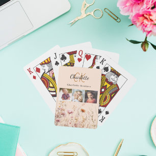 Jeu De Cartes Monographie de collage photo fleur sauvage Peach