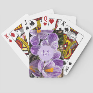Jeu De Cartes Monographie de la photo florale de Crocus pourpre