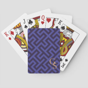 Jeu De Cartes Monographie de motifs géométriques bleu-violet mod