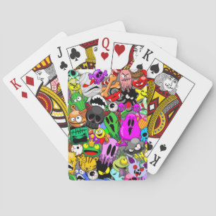 Jeu De Cartes Monstres caractères mignons Motif d'Halloween