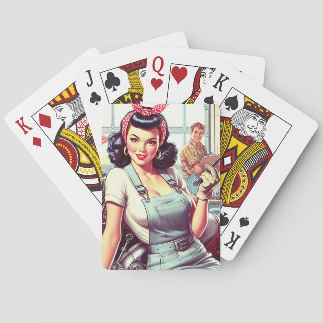 Jeu De Cartes Montage mécanique vintage (dos)