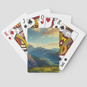 Jeu De Cartes Montagnes et vallée au coucher du soleil