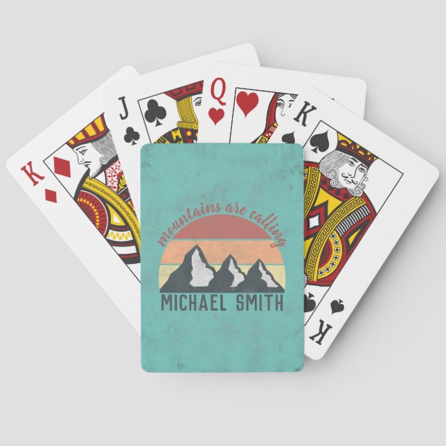 Jeu De Cartes Montagnes pastel vintage appellent monogramme (dos)