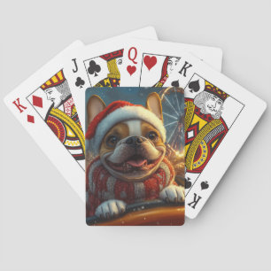 Jeu De Cartes Montagnes Russes de Noël Chien Boxer