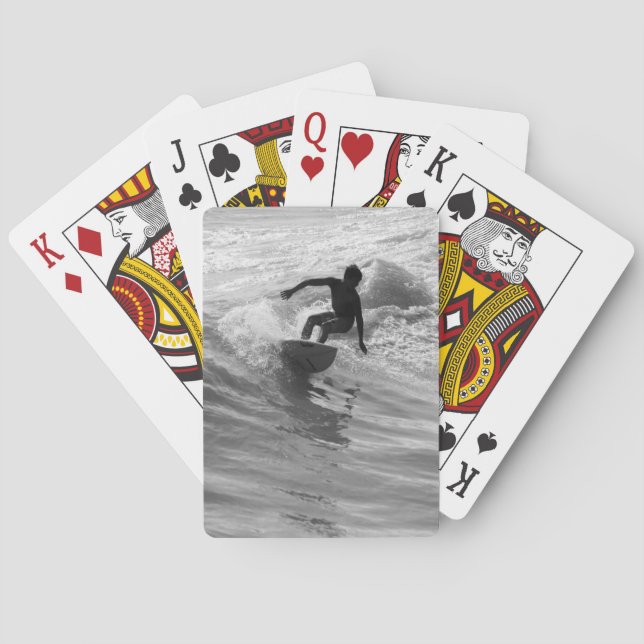 Jeu De Cartes Monter En Niveaux De Gris De Vague (dos)