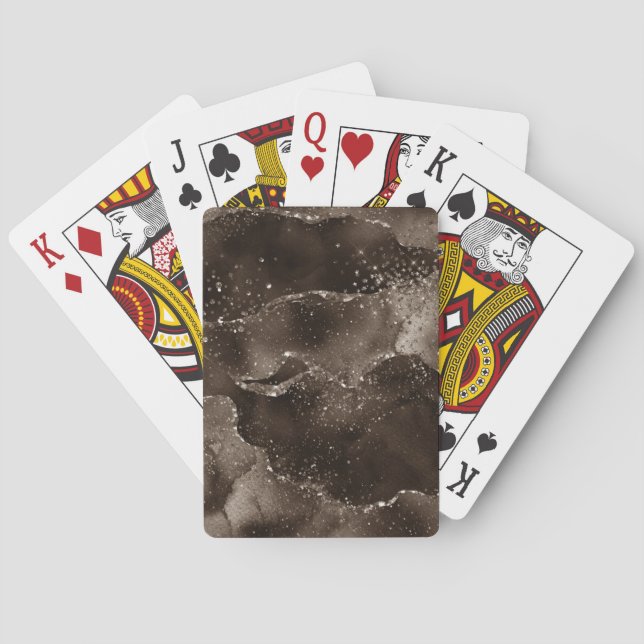 Jeu De Cartes Moody Agate | Café Brown bronze doré Taupe (dos)