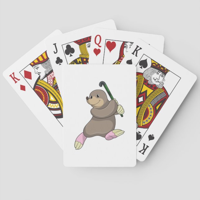 Jeu De Cartes Moon au hockey avec chauve-souris de hockey (dos)