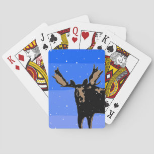 Jeu De Cartes Moose en hiver - Art original de la faune