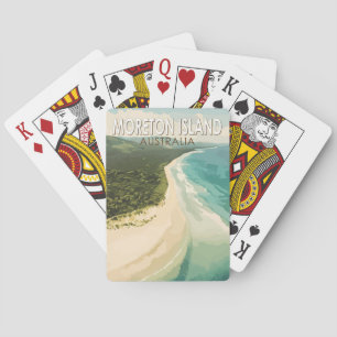 Jeu De Cartes Moreton Island Australie Travel Art Vintage