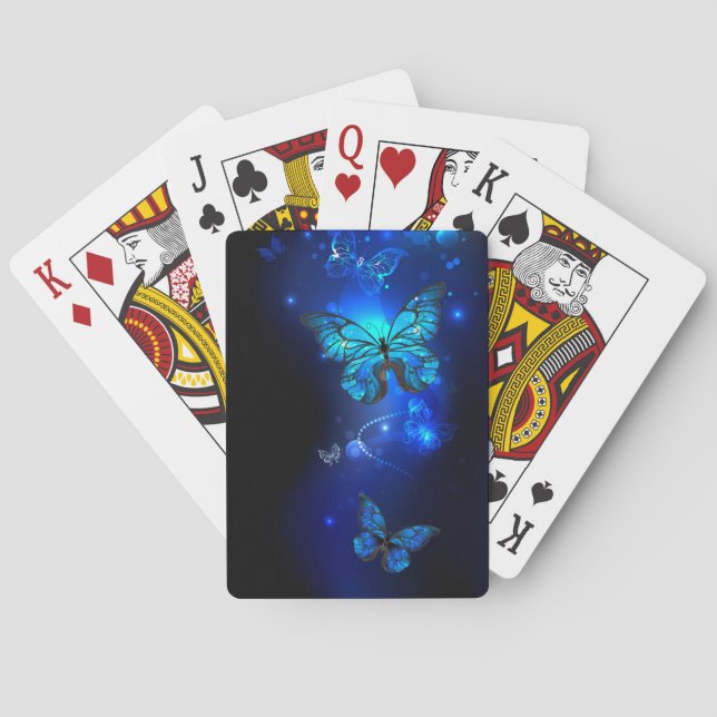 Jeu De Cartes Morpho Butterfly in the Dark Background (dos)