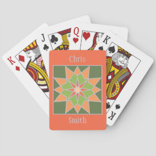 Jeu De Cartes Mosaic motif personnalisé monogramme jouer cartes