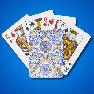 Jeu De Cartes Mosaïque bleue italienne
