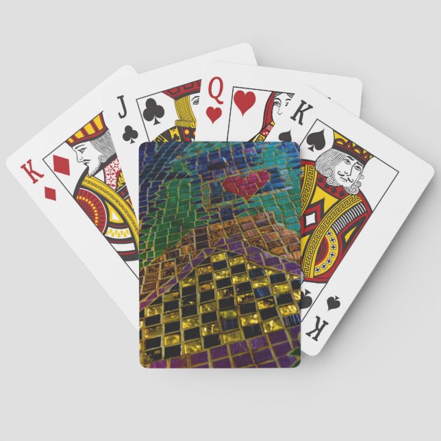Jeu De Cartes Mosaïque colorée du Coeur Rouge (dos)