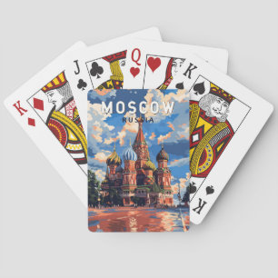 Jeu De Cartes Moscou Russie Travel Art Vintage