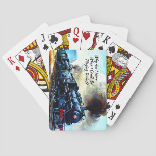 Jeu De Cartes Moteurs Locomotive à vapeur avec texte