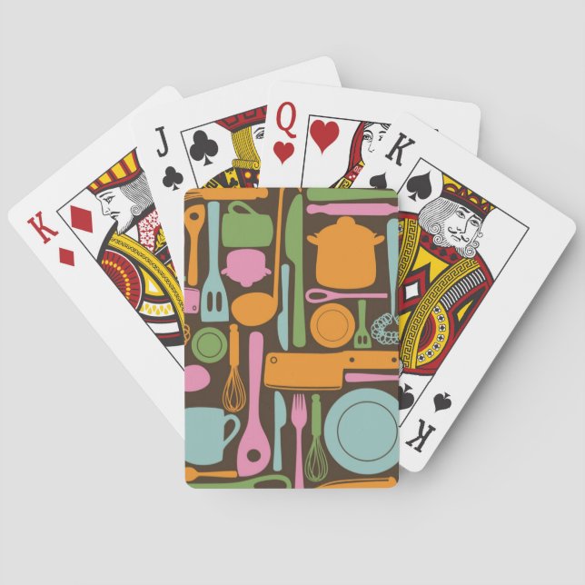 Jeu De Cartes Motif 3 d'ustensiles de cuisine (dos)